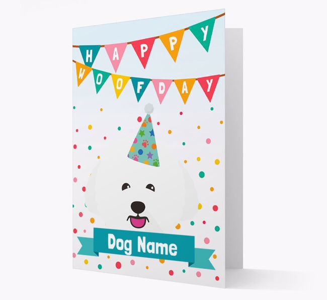 Personalised Card 'Happy Woofday {dogsName}' with {breedCommonName} Icon